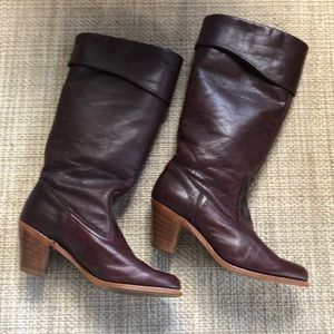 Vintage Dexter Leather Stacked Heel Boot Sz 8.5M